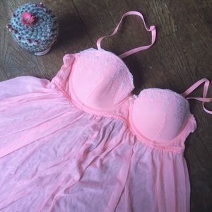 H&M chemise - bra pink lingerie size 6
